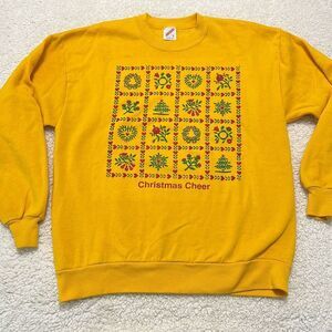Vintage Jerzees Christmas Cheer Ugly Christmas Sweater Unisex L